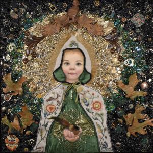 2D mixed media image of child by Artist Carrie Pearce