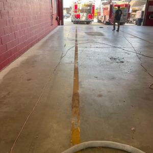 firehouse epoxy flooring before