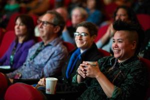 Audience at San Luis Obispo International Film Festival enjoying a film