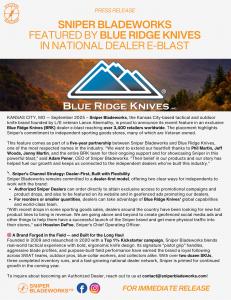 Sniper Bladeworks / Blue Ridge Knives - Press Release Visual