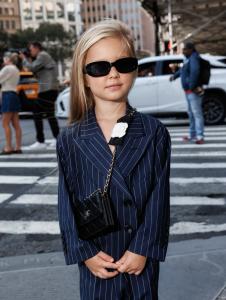 Little Moana wearing Biara Brand on the streets of NYFW 2025