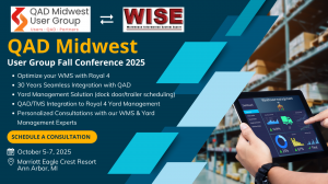Royal 4 Systems announced its participation in the 2025 QAD Midwest User Group (MWUG) Fall Conference.