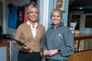 Vice President Katherine Perkins at Turks Seafood in Mattapoisett, MA