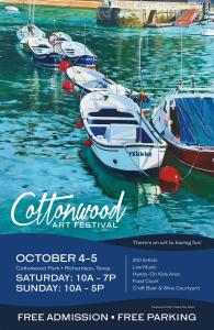 Cottonwood Art Festival Poster Fall 2025 October 4-5 Featured Artist David del Solar in Richardson Texas