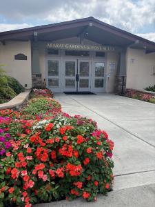 Front entrance of Ararat Gardens Post Acute featuring accessible pathways and a welcoming design that reflects the facility’s commitment to compassionate care.
