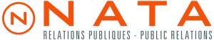 Le logo de NATA PR en orange et noir
