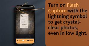 Activate flash in low light