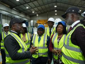 PANA Holdings Chairman, Dr. Daere Akobo, explains valve maintenance services to Rivers State University Vice Chancellor, Professor Isaac Zeb-Obipi, during the delegation’s tour of PE Energy Limited’s Center of Excellence in Port Harcourt.