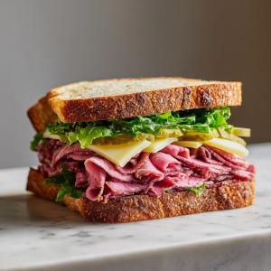 Sandwich featuring lamb pastrami