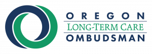 The Oregon Long-Term Care Ombudsman Program Logo, two interlocking circles in green and blue