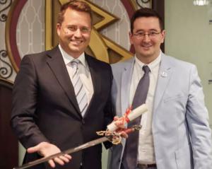 Mr. Marcos González Sánchez accepting his award at the National Church of Scientology of Spain