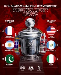 Silver trophy surrounded by flags