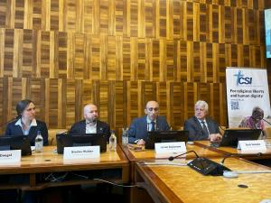 Panelists at an event at the UN in Geneva