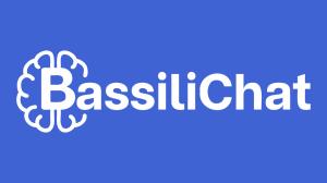 BassiliChat logo featuring a stylized brain icon and the company name in bold white letters on a blue background — Canadian AI platform for chatbot comparison.