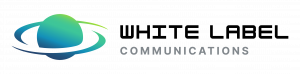 Wide color logo with planet logomark for White Label Communications