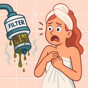 dirty filtered showerhead