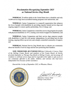 Proclamation Recognizing September 2025 as National Service Dog Month