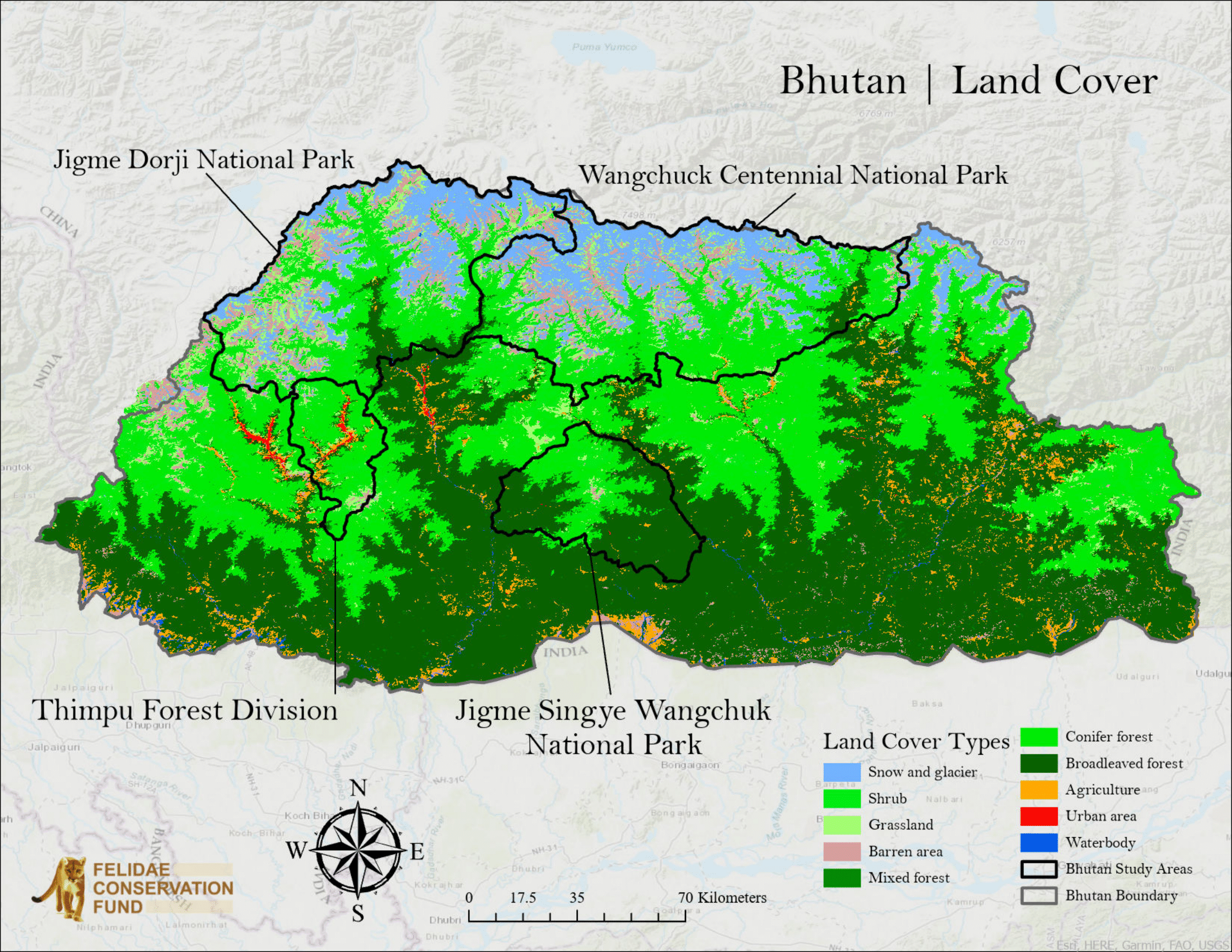 Map of Bhutan
