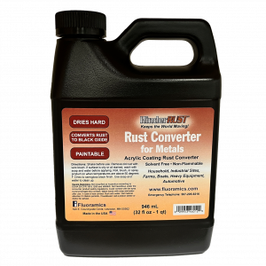 Image of quart container of HinderRUST Rust Converter for Metals
