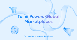 Toimi Global Marketplaces visual with cart and dollar icons