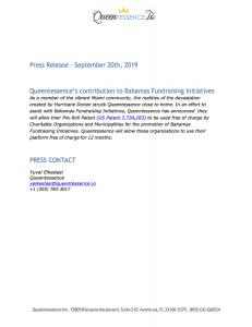 Queentessence Contribution to Bahamas fundraising Initiatives