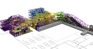 A brightly colored playground rendering