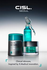 CISL Seoul clinical skincare products including Dual Infushot Serum, Biobarrier Capsule Cream, and Ultra Wrinkle Correxion Serum, developed with Korean dermatologists for clinic-level results at home.