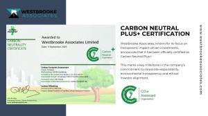 Westbrooke Associates Carbon Neutral Plus+ Certification