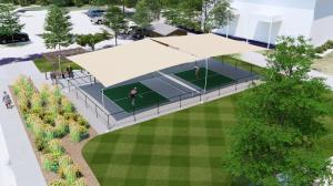 Shade Structure Spanning Over PickleBall Courts