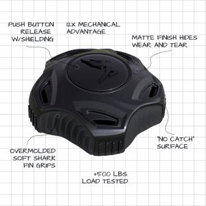 Illustrated callout of the Sidewinder Dial System showing how the reel and lace mechanism enables real time socket volume adjustment and secure closure.