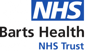 The Barts Health NHS Trust logo featuring the NHS logo in white text on a blue rectangle, with “Barts Health” in black text and “NHS Trust” in blue text below. It represents the identity of Barts Health NHS Trust.