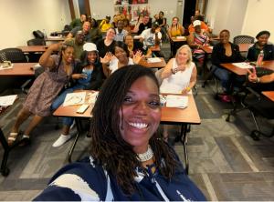 Natasha Broxton leading a workshop titled “AI in Action for Small Business Owners” at WWBIC Milwaukee, teaching entrepreneurs how to integrate AI into business operations and funding strategies.
