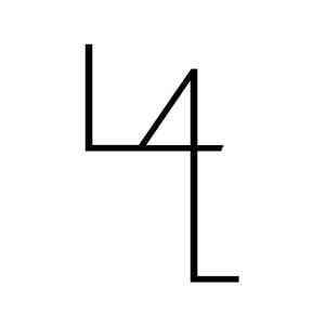 Looks for Lease simple black logo with solid black L connecting 4 to another solid black L with white background.