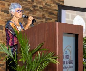 Dr. Patricia Wolff, Founder of Meds & Food for Kids, thanks supporters at the Zero Hunger: Doing What Works event