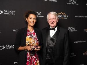 Disney Legend Bill Farmer presents 2025 Grand Jury Award to Zoey Martinson of The Fisherman for Best Feature Film