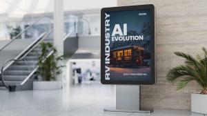 RV Industry AI Evolution Ebook mockup at a conference