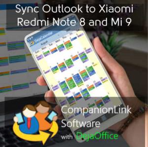 Xiaomi Redmin Note 9 phone sync to Outlook and Office 365.