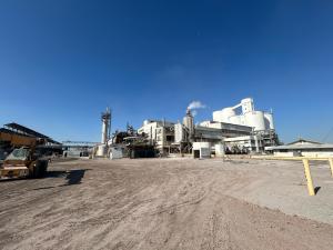 Wide photo showing street facing view of the beet sugar facility recently closed in Brawley, California. Assets are available for sale on Aucto marketplace