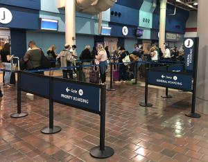 Amtrak passengers waiting in the queue