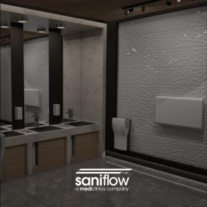 Restroom hand dryer and ada compliant changing station by Saniflow