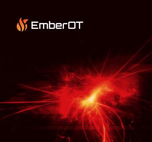 EmberOT Version 3.4 product dashboards showing network activity, assets, network transmission types, top alerts, and data pipelines
