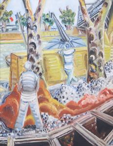 Oil on canvas abstract Parisian scene by Paul Kleinschmidt (1883-1949). Estimate: $60,000-$90,000