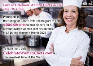 Love to Celebrate Women? Join The Club! Participate in Recruiting for Good's referral Program to earn 4 $500 gift cards and enjoy four dinners for 4 at women chef restaurants during 2026Women’s Month!
