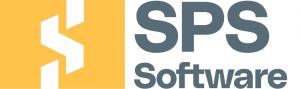 SPS Software logo with bold gray lettering and yellow geometric S icon on white background.