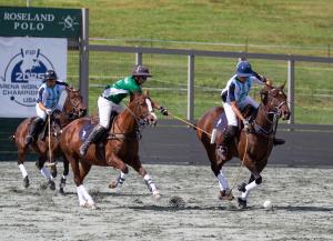 teams playing in an international arena polo championship line up for a group photo