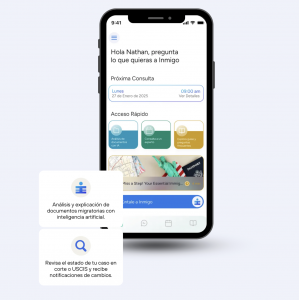 Image of Inmigo Application homepage.