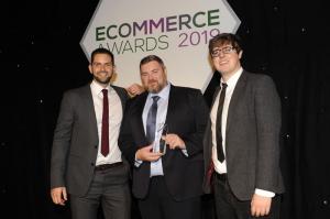 Al Gerrie receiving the Best Innovation award at the eCommerce Awards 2019