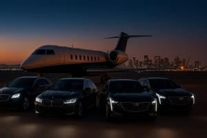 Premium black car fleet by Richline Transportation providing chauffeur and airport transfer services in San Diego and LAX.