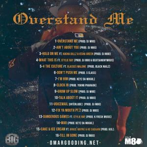 Wearing his signature style, a Lakers Jersey, Omar "Big O" Gooding is the artwork on his album cover titled "Overstand Me."