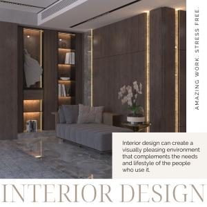Modern luxury living room with cozy warm lighting